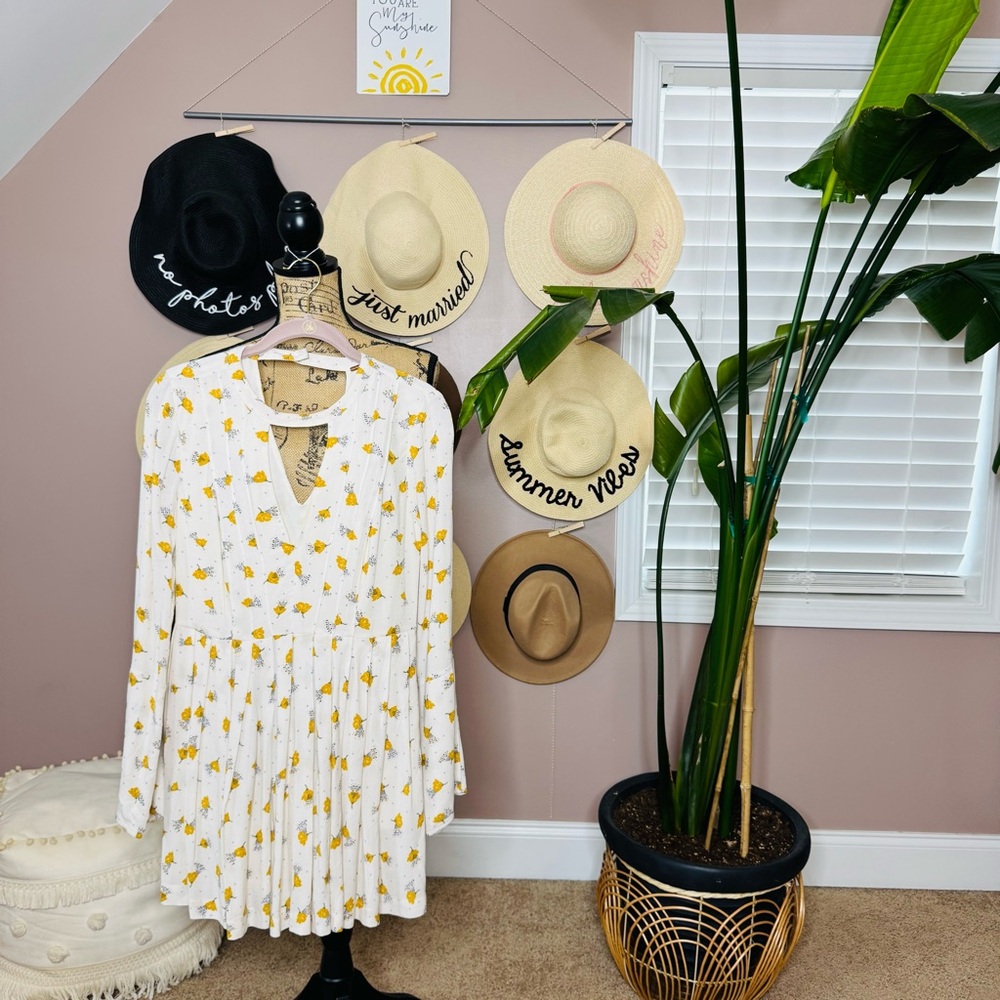 NWT. Free people floral printed mini dress